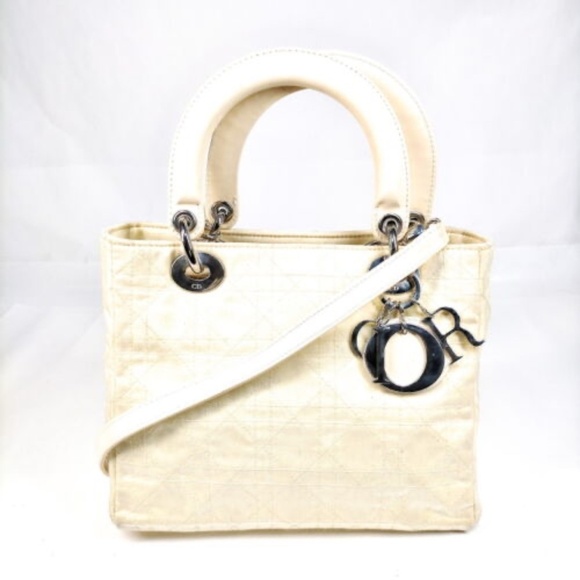 Authentic Christian Dior Lady Beige Hand Bag - Picture 4 of 9